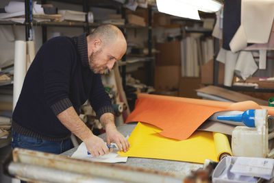 Man working on table