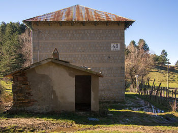 Exterior of old building against sky