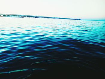 Close-up of rippled water against clear sky