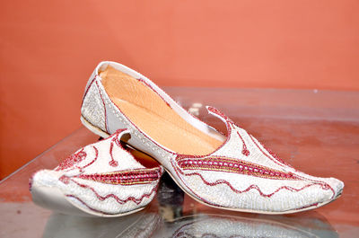 Close-up of shoes on floor