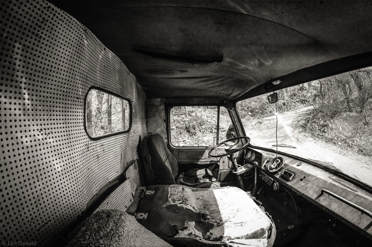 INTERIOR OF OLD CAR