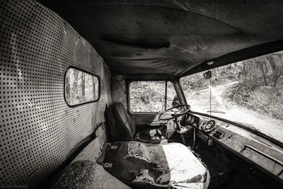 Interior of abandoned car