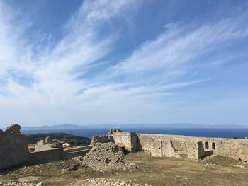 View of fort against blue sky