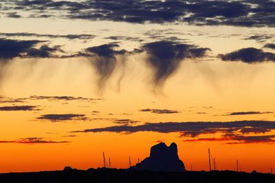 Scenic view of dramatic sky during sunset