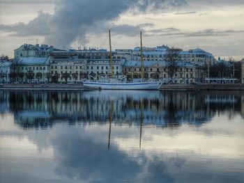 Reflection of sky on water