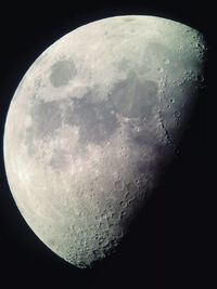 Aerial view of moon in sky at night