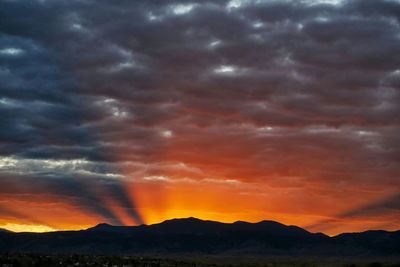 Scenic view of dramatic sky during sunset