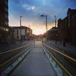 City street at sunset