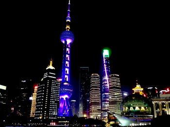 Silhouette of tower at night