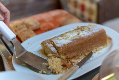 Close-up of ice cream in plate