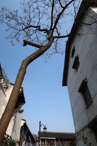 Low angle view of building against clear sky