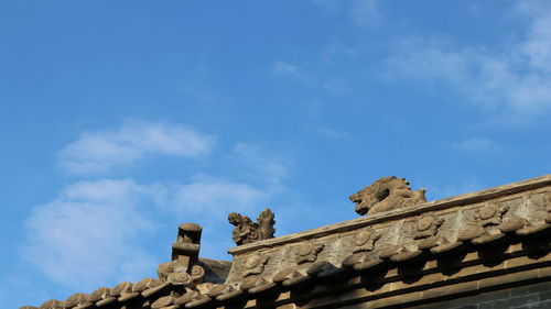 Low angle view of historical building against cloudy sky