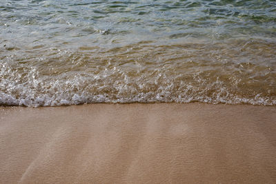 High angle view of surf on beach