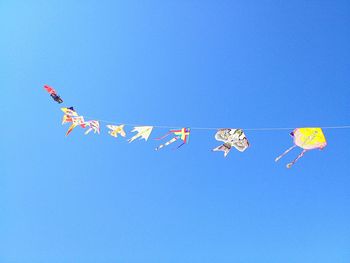 Low angle view of clear blue sky