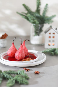 Close-up of food on table