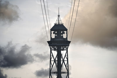 Low angle view of lighthouse against sky