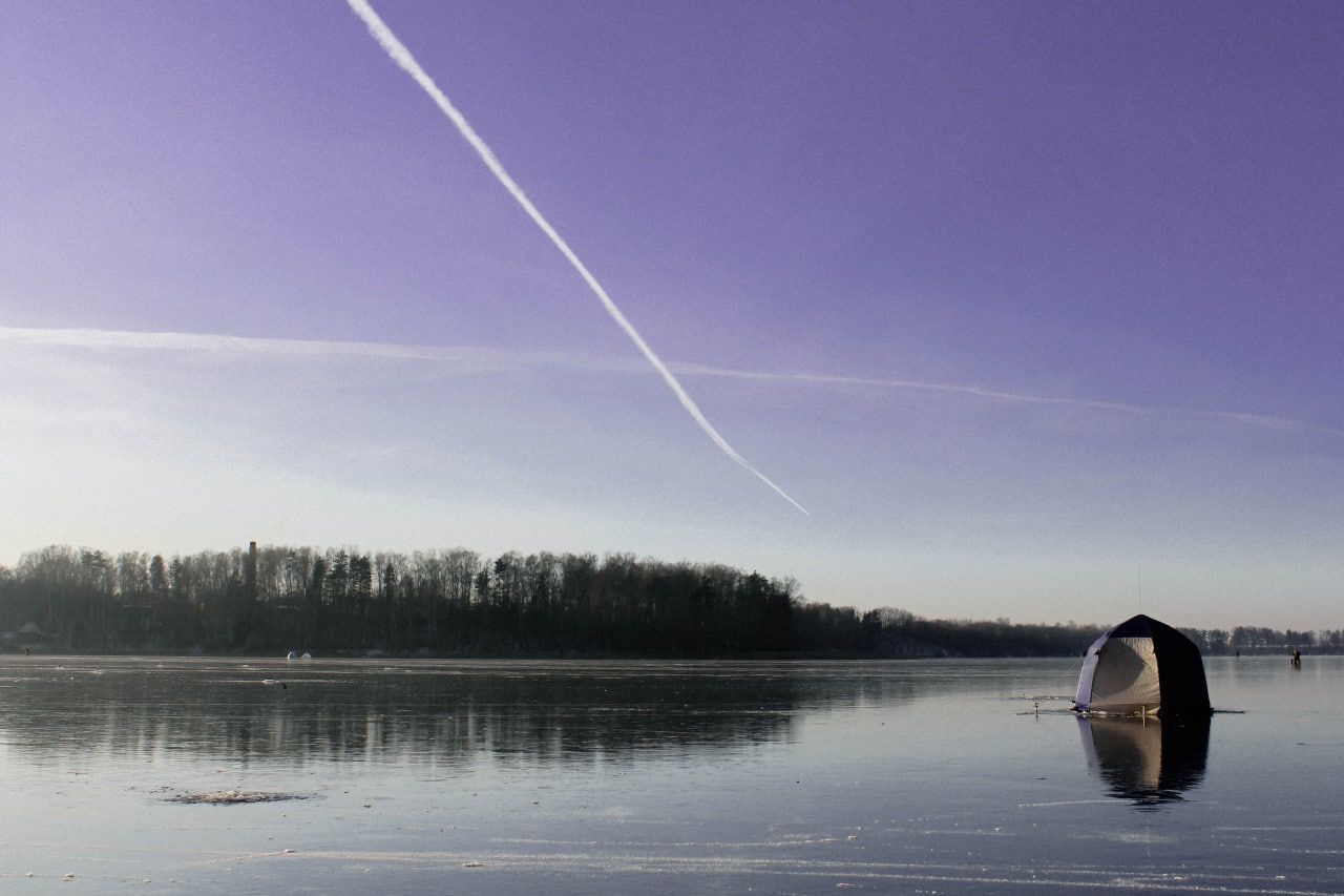 water, sky, reflection, lake, nature, vapor trail, beauty in nature, cloud, scenics - nature, tranquility, tree, tranquil scene, transportation, day, plant, morning, no people, outdoors, non-urban scene, horizon, nautical vessel, dusk