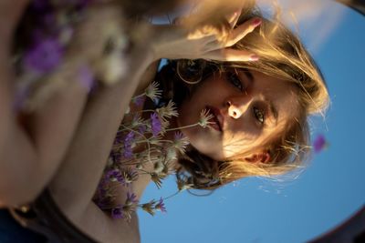 Portrait of girl wearing mask