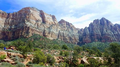 Scenic view of mountains against sky