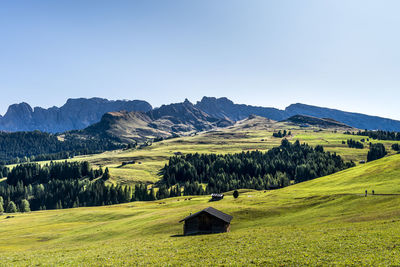 Scenic view of landscape against clear sky