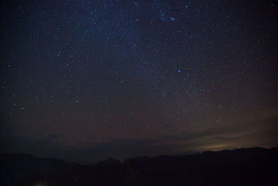 Low angle view of stars in sky at night