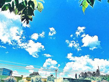 Close-up low angle view of blue sky