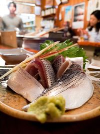 Close-up of food on table