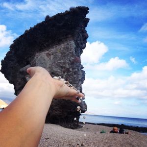 Scenic view of beach against sky