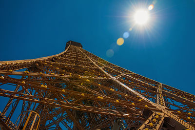 Low angle view of building against blue sky