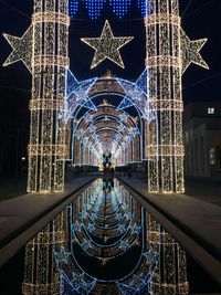 Illuminated christmas lights at night