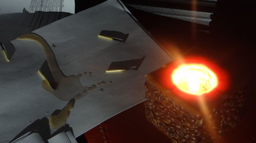 Close-up of illuminated lamp