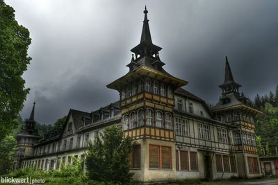 Low angle view of building against sky