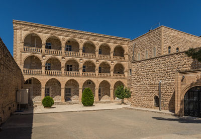 View of historic building against blue sky