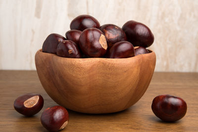 Close-up of fruits on table