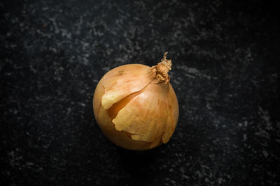 Close-up of apple against black background