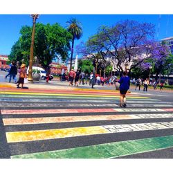 People walking on road