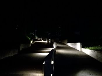 Empty footpath at night