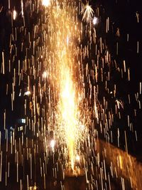 Firework display at night