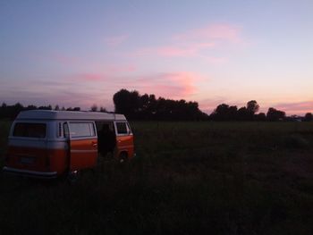 View of landscape at sunset