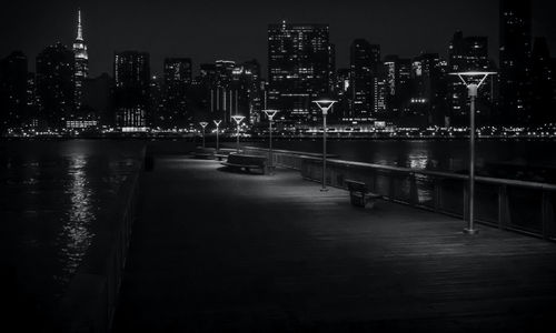 Illuminated city at night