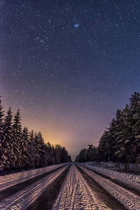 On a winter night under a clear starry sky