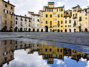 View of canal in city
