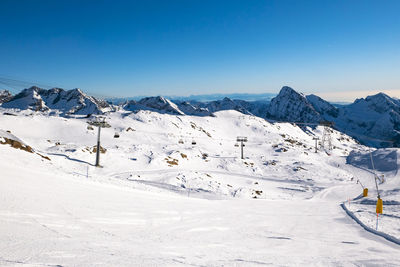 Ski slope in the alps of gressoney