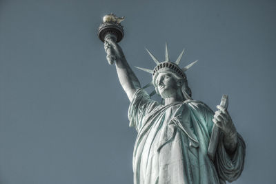 Low angle view of statue of liberty