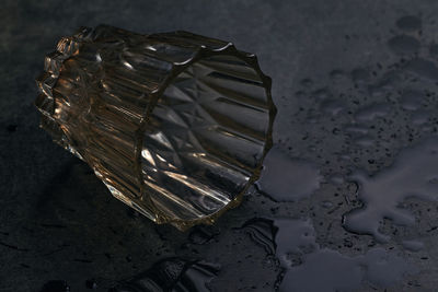 High angle view of ice crystals on land