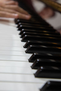 Close-up of piano keys