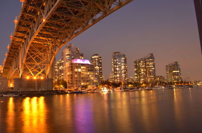 Illuminated city at night