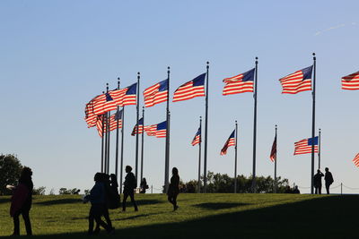 Group of people against clear sky