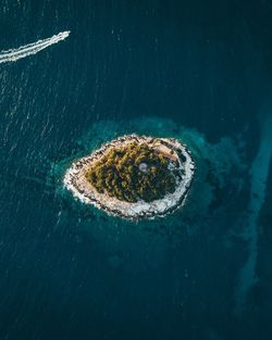 High angle view of sea shore