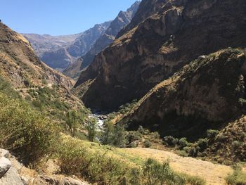 Scenic view of mountains against sky